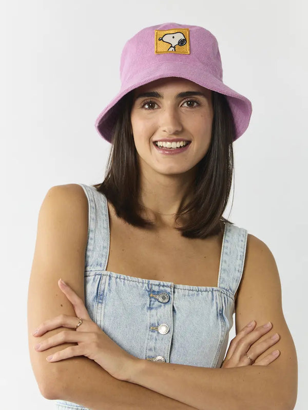 Peanuts™ Bucket Hat aus weichem Baumwoll - Frottee - Rosa