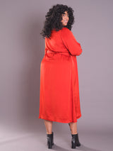 "Wrap Dress" - Allegro - Red Orange