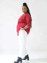 Stretch Perfect Pants Pleat Cropped - White