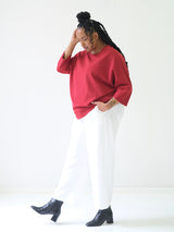 Stretch Perfect Pants Pleat Cropped - White
