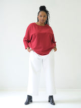 Stretch Perfect Pants Pleat Cropped - White