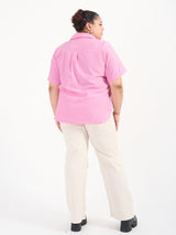 Gestreifte Bluse mit kurzem Arm - Rosa/Weiß