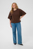 Lässig elegantes T-Shirt mit Kimono-Ärmel - Chocolate