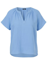 MODE GROSSE GRÖSSEN | ONLINE kaufen & in Berlin | FRAPP PLUS SIZE | Frisches oversized Blusentop aus Musselin | Powder Blue