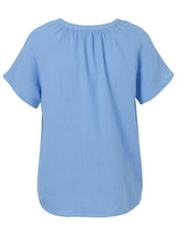 MODE GROSSE GRÖSSEN | ONLINE kaufen & Hamburg & Berlin | FRAPP PLUS SIZE | Frisches oversized Blusentop aus Musselin | Powder Blue