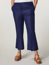 Kick-flare pants made of linen "Peggi" - dark blue
