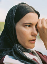 Patterned silk fabric - Black/White/Multi