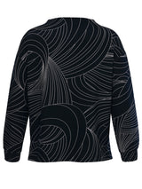 Elegantes Sweatshirt aus Scuba-Jersey - Dunkelblau/Weiß