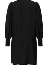 Leichtes Minikleid mit gerafften Bündchen aus Viskose - Schwarz