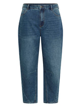 Cropped Barrel Jeans - Denimblau