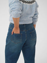 Cropped Barrel Jeans - Denimblau
