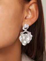 Ohrringe "Windy Large" mit gehämmerter Struktur - Silber