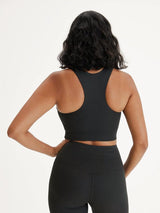 Tank top sports bra in ribbed structure "Dylan" - black