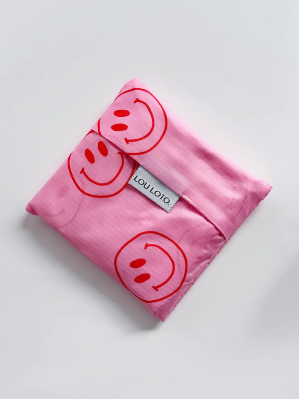 Reusable Shopping Bag - Pink Smiley
