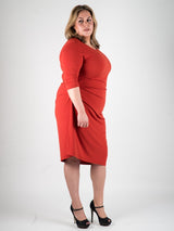 Drapiertes Jerseykleid Rostrot Loved by Les Soeurs Shop