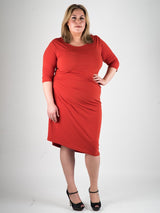 Drapiertes Jerseykleid Rostrot Loved by Les Soeurs Shop