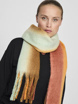 Fluffy scarf with gradient - orange/terracotta/mint