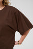 Lässig elegantes T-Shirt mit Kimono-Ärmel - Chocolate