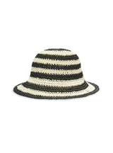 Striped Straw Hat - Black/White