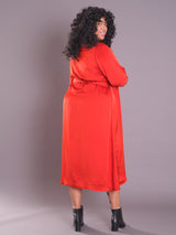 "Wrap Dress" Allegro - Red Orange