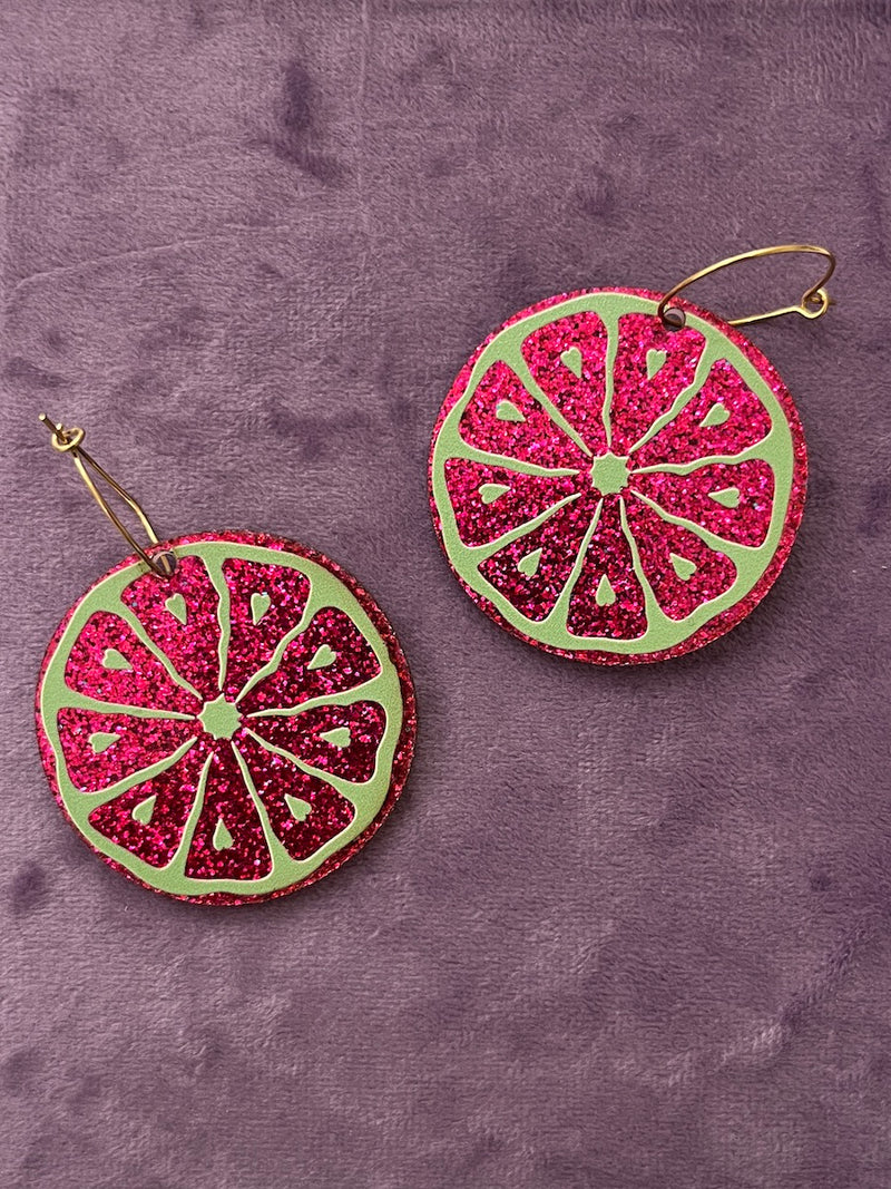 Ohrringe mit Grapefruit-Anhänger