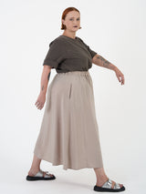 Midi Flow Skirt- Vitchelli - Beige
