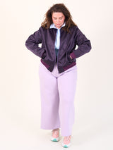 Satin Bomber Jacket - Aubergine