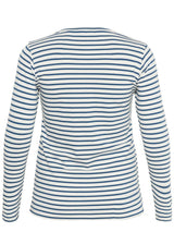 Striped long-sleeve shirt with heart - ice blue/white