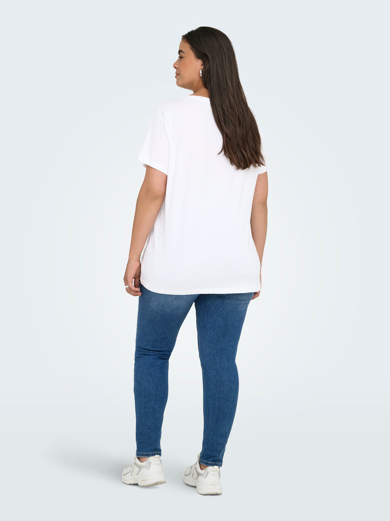 T-Shirt with Dog Print "CHOOSE YOUR MOOD" - White