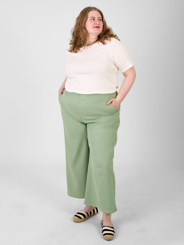 Denim Palazzo Pants - Salbei