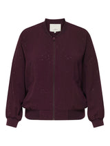 Leichte festliche Blousonjacke mit Glitzer Effekt - Bordeaux/Silber