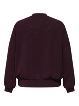 Leichte festliche Blousonjacke mit Glitzer Effekt - Bordeaux/Silber
