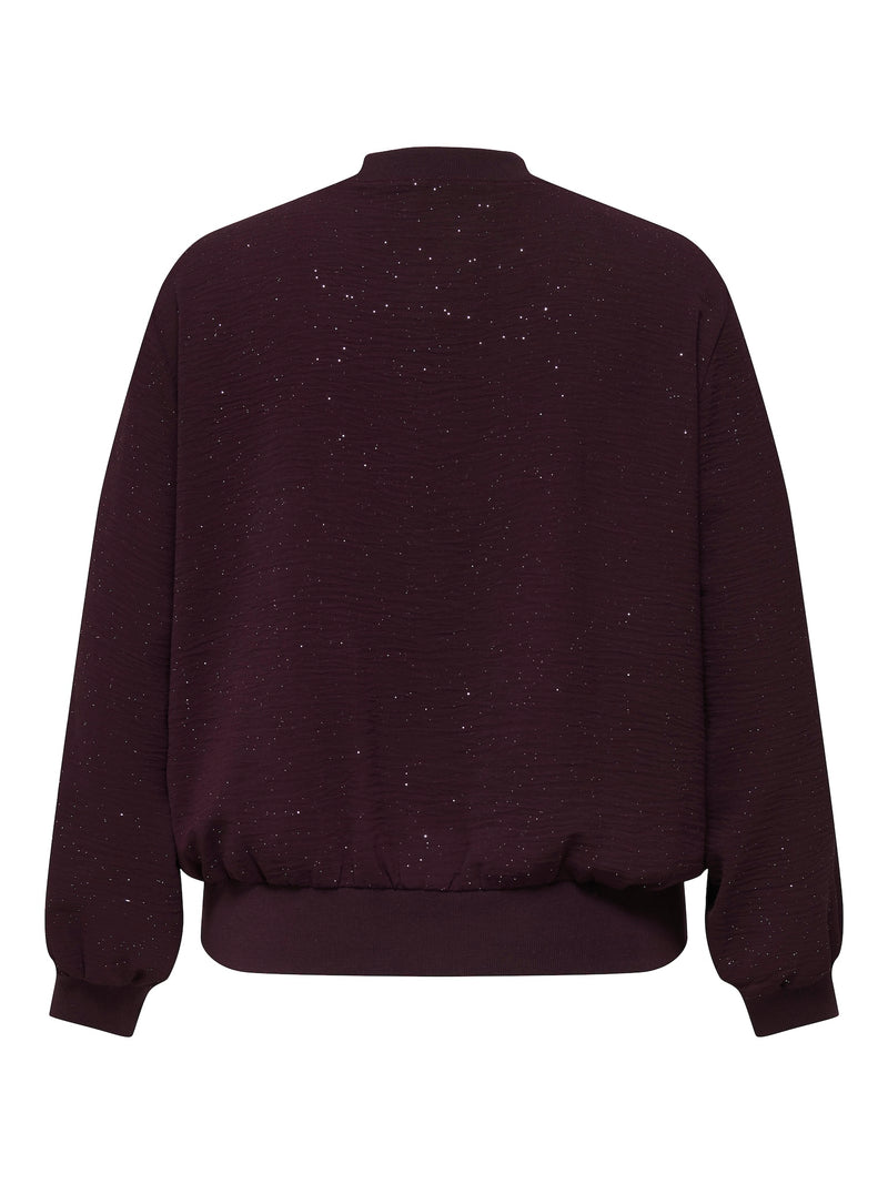 Leichte festliche Blousonjacke mit Glitzer Effekt - Bordeaux/Silber