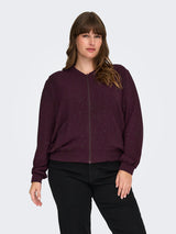 Leichte festliche Blousonjacke mit Glitzer Effekt - Bordeaux/Silber