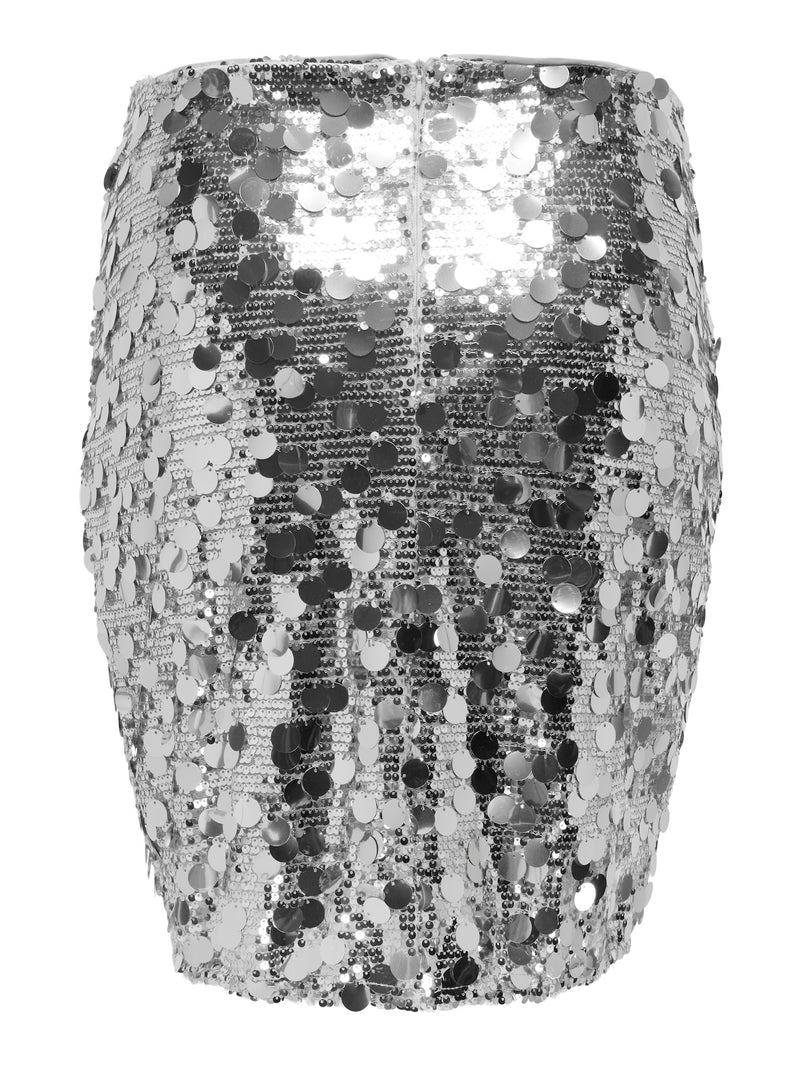 Miniskirt mit Pailletten - Silber