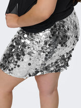 Miniskirt mit Pailletten - Silber