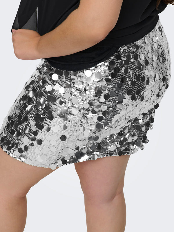 Miniskirt mit Pailletten - Silber