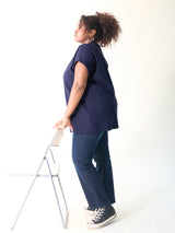 Highrise Slimfit Jeans "Billy“- Raw Dark Blue