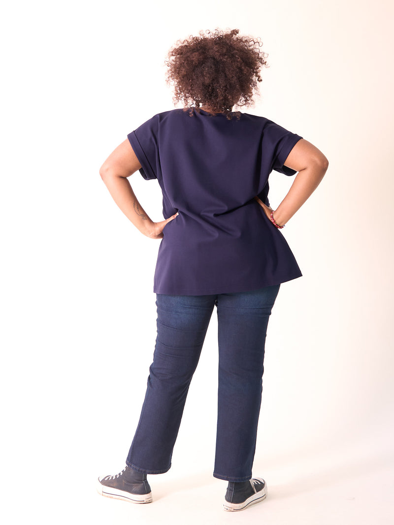 Highrise Slimfit Jeans "Billy“- Raw Dark Blue