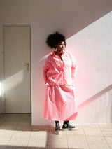 Midi Flow Skirt - Vichy - Neonpink