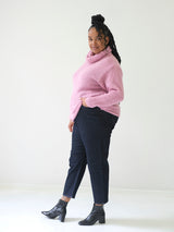 Plus-size-fashion-mat-Strickpullover-rose-V