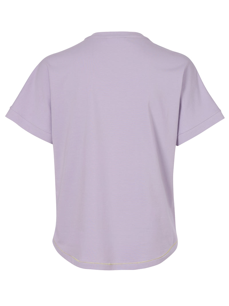 T-shirt with lemon appliqué - lilac