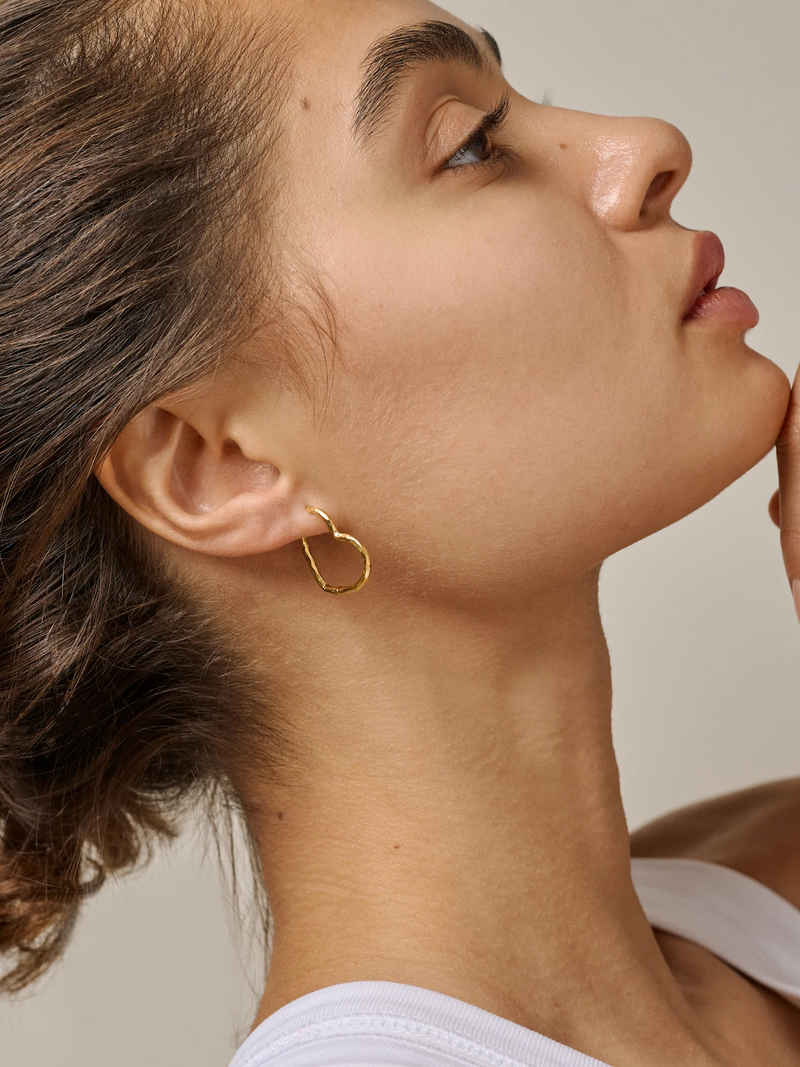 Herzcreolen "Organic Heart" Medium  - Gold