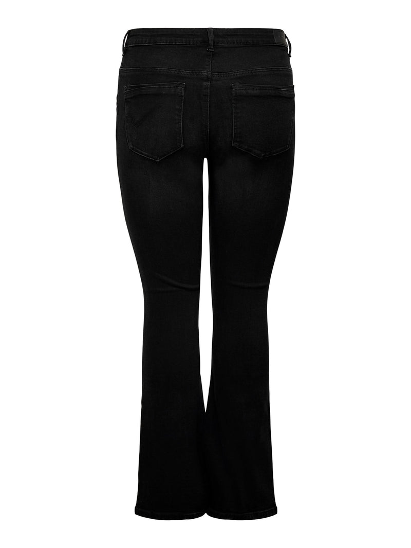 Flared High Waist Jeans "Sally" - Schwarz