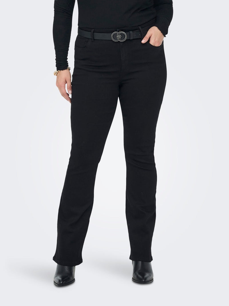 Flared High Waist Jeans "Sally" - Schwarz