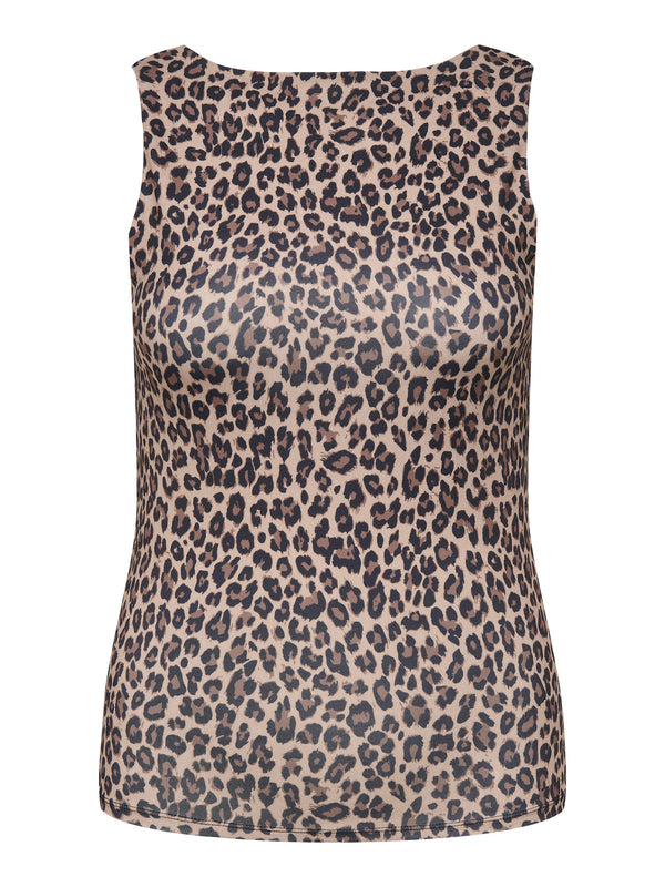 Wendbares Tanktop in Leo Print - Braun/Beige/Schwarz