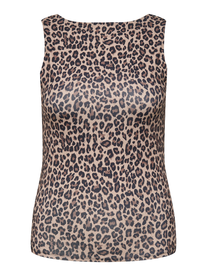 Wendbares Tanktop in Leo Print - Braun/Beige/Schwarz