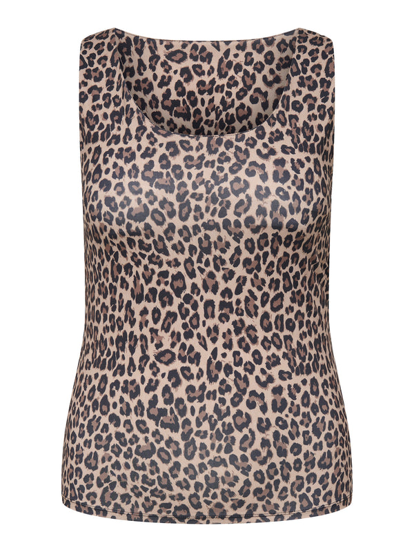 Wendbares Tanktop in Leo Print - Braun/Beige/Schwarz