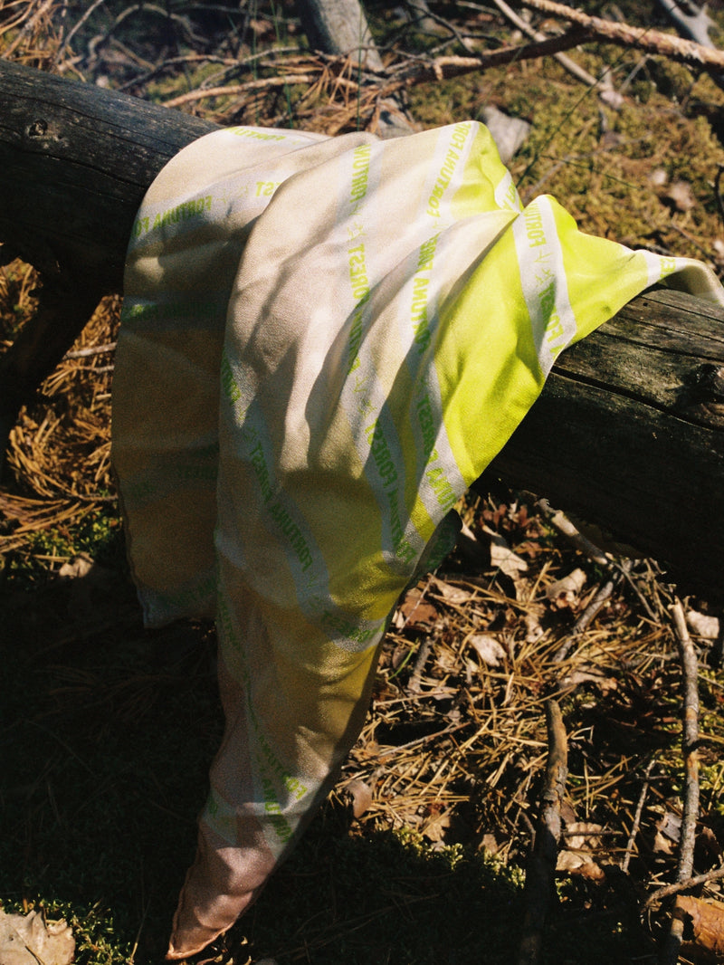 Silk scarf with ombré effect - Green/Yellow/Orange