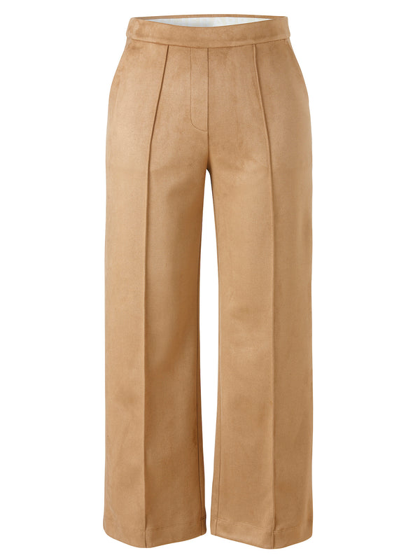 Elegante Hose in Wildleder-Optik - Camel